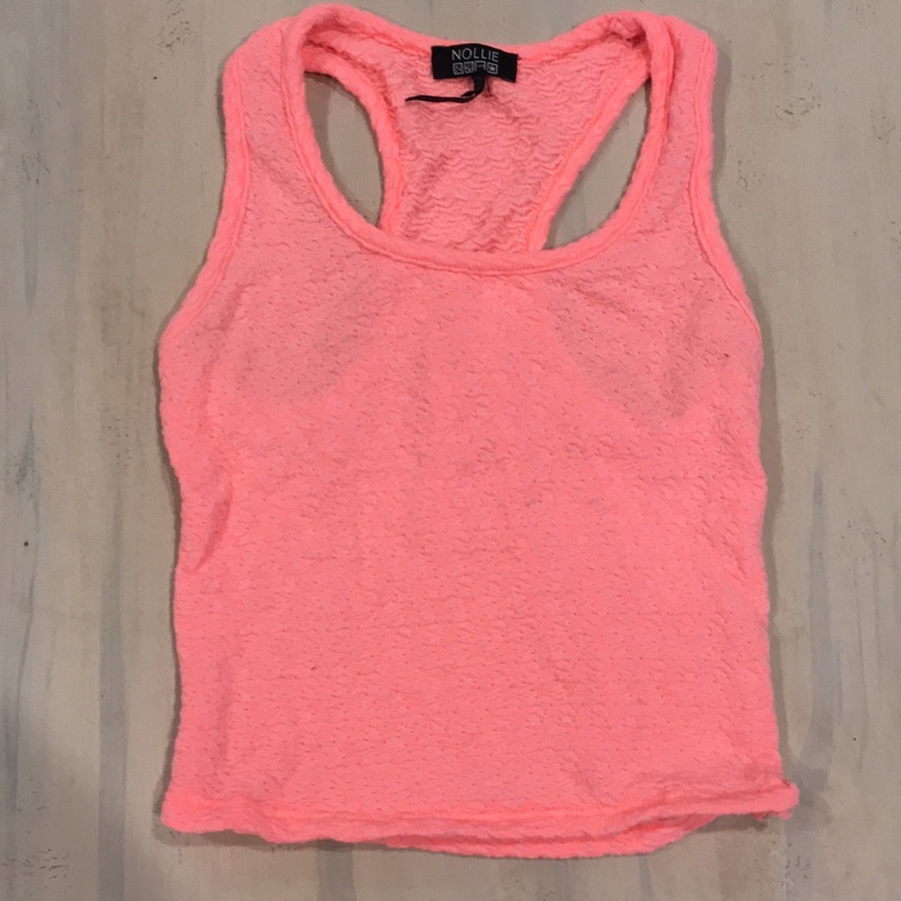 Neon orange crop top.